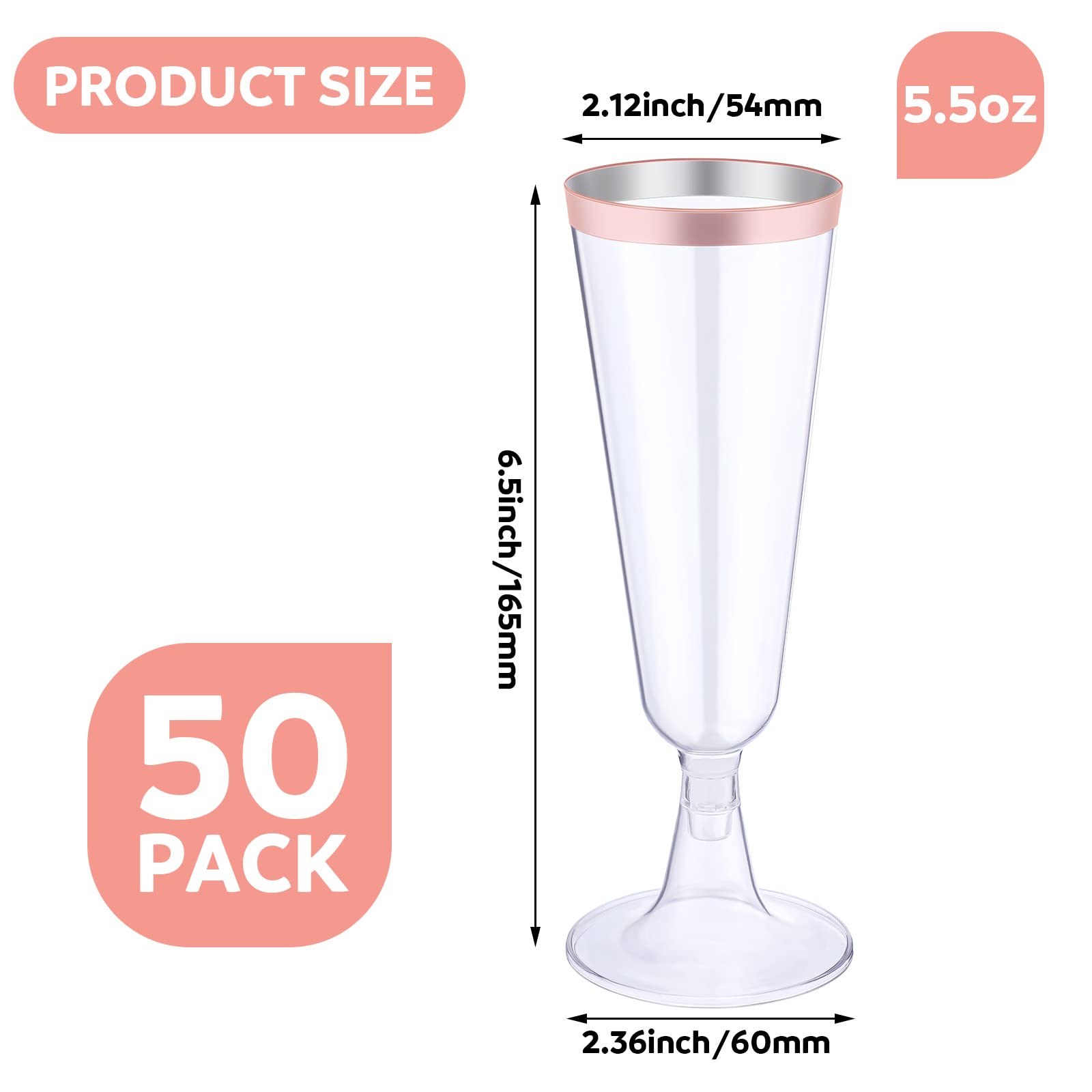 Thenshop clear 5.5 oz flute shows color, great for vino and cocktails.