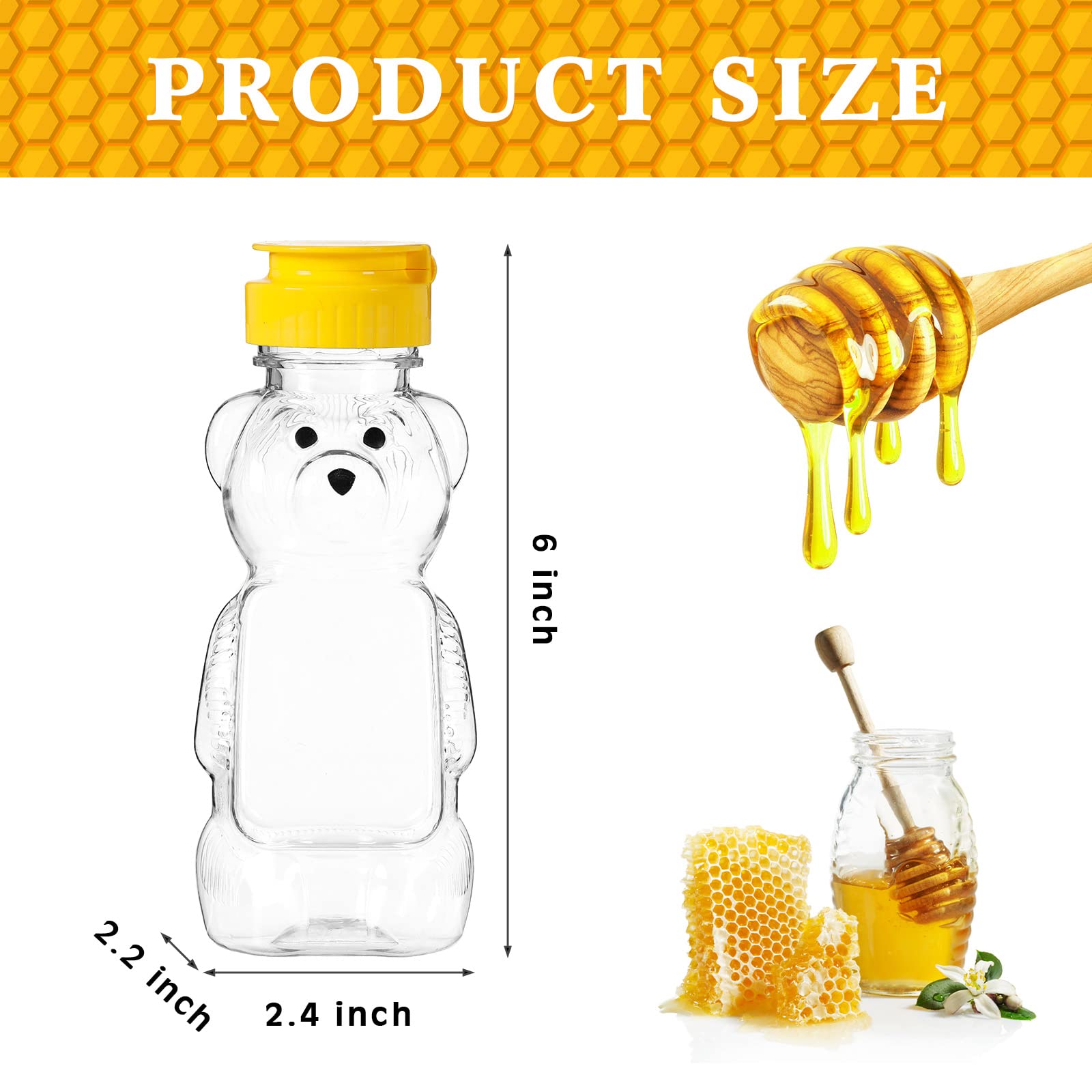 Thenshop honeybear squeeze jar with flip lid keeps syrups fresh and mess-free.