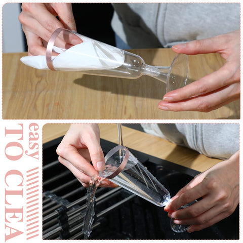 Thenshop BPA-free PS material champagne glasses, durable and easy to hold.