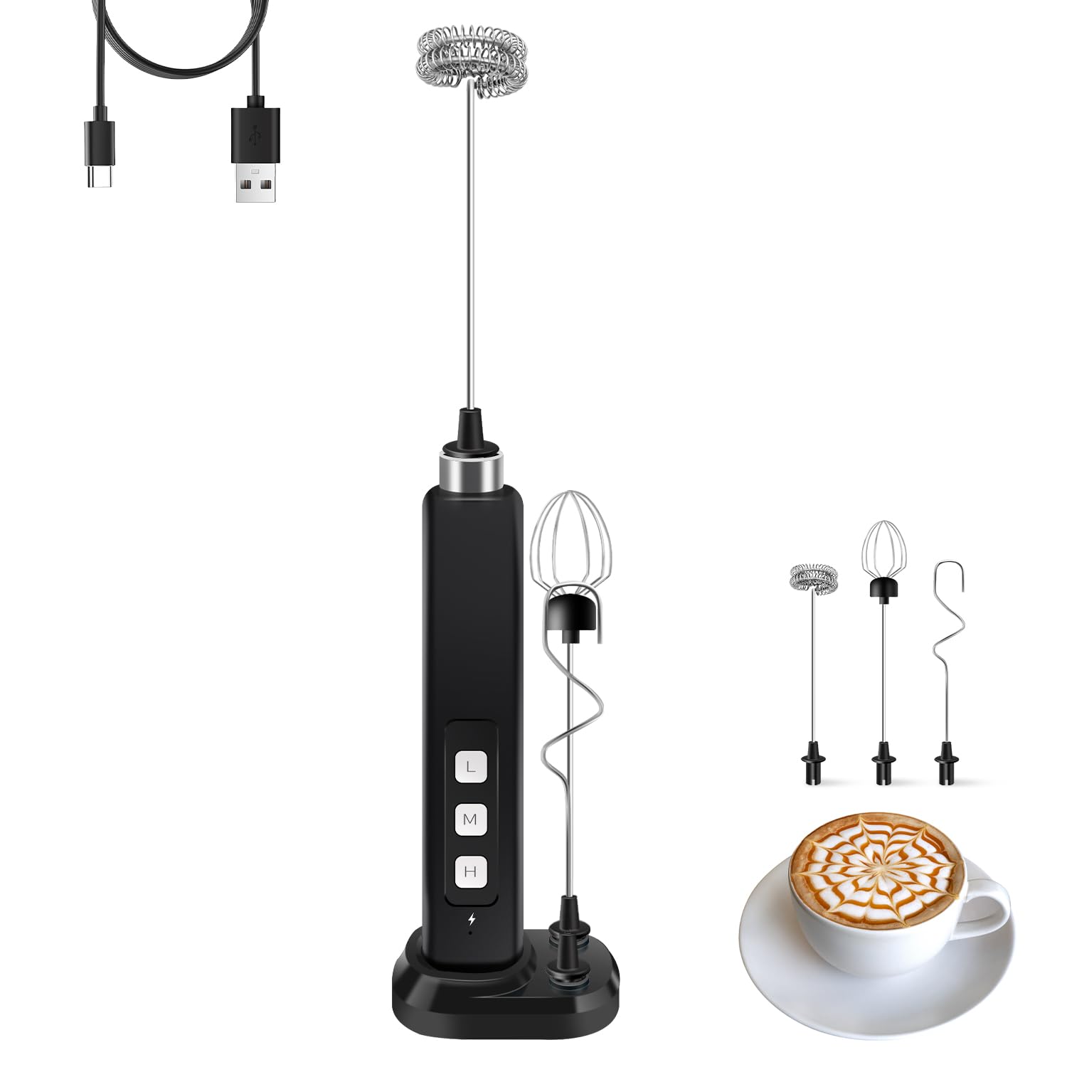 Theresduet rechargeable milk frother base shown for clean storage and easy access
