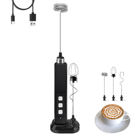 Theresduet rechargeable milk frother base shown for clean storage and easy access