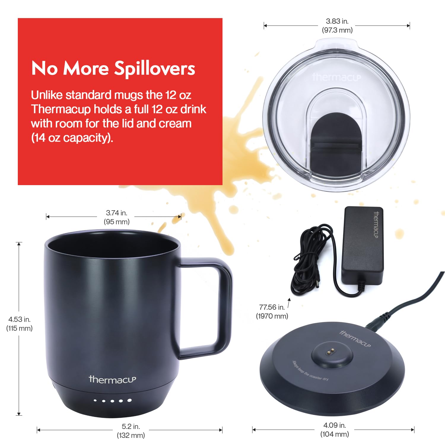 Thermacup Mega's precise temperature dial shows easy heat control.