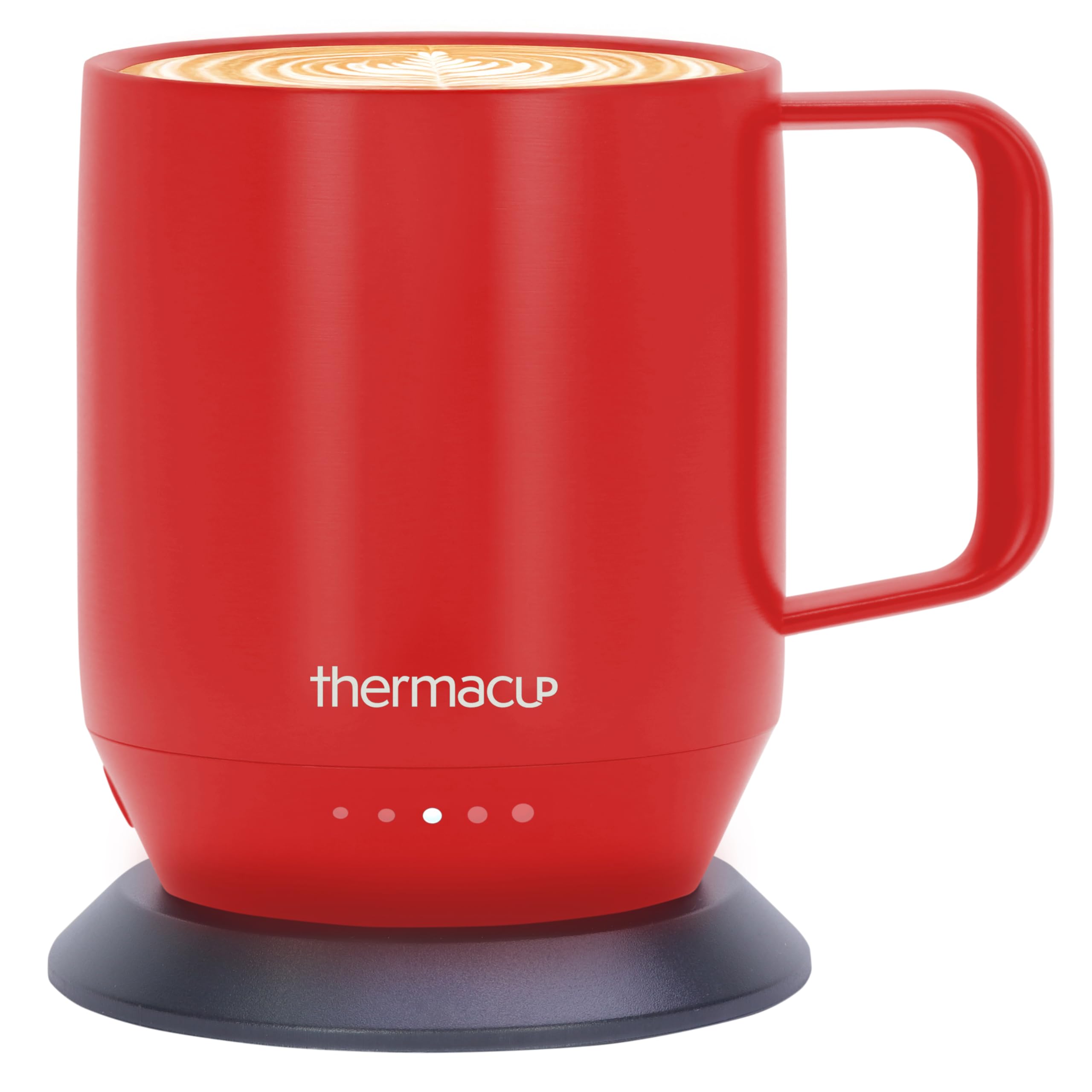 THERMACUP premium heated mug with lid; ideal for desk use and spill-free heat maintenance.
