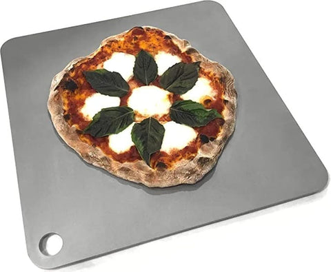 ThermiChef pizza steel 16x16 top view delivering even heat for crisp crust