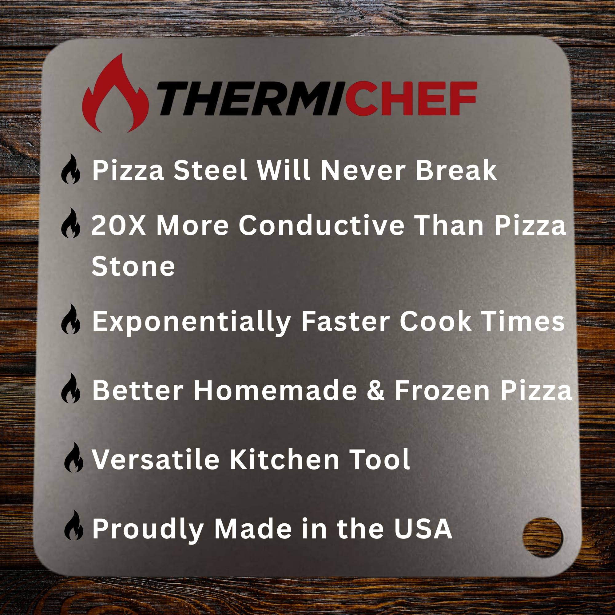 ThermiChef Pizza Steel in oven with pizza achieving golden crust