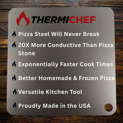 ThermiChef pizza steel searing vegetables on a hot surface