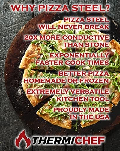 ThermiChef pizza steel surface after seasoning offers easy release
