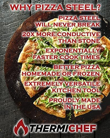ThermiChef pizza steel surface after seasoning offers easy release