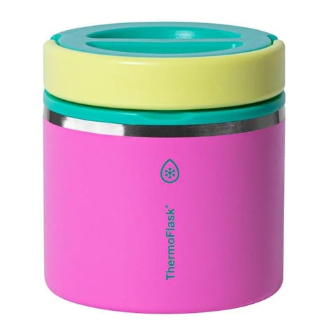 ThermoFlask blue lid closeup highlighting the screw-on cap.