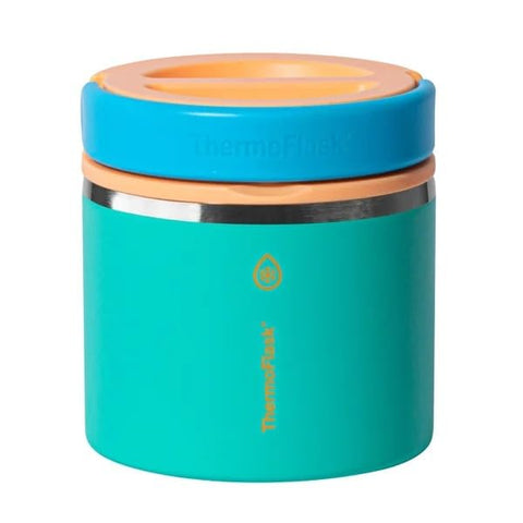 ThermoFlask 20 oz blue front view highlights versatile two-pack for on-the-go lunches
