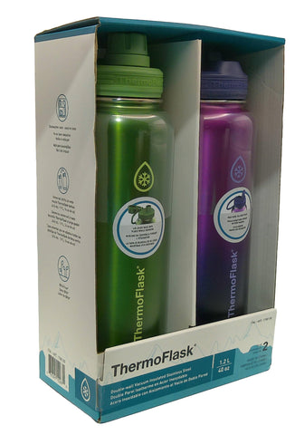 ThermoFlask 40 oz bottle with straw lid for easy sipping during workouts.