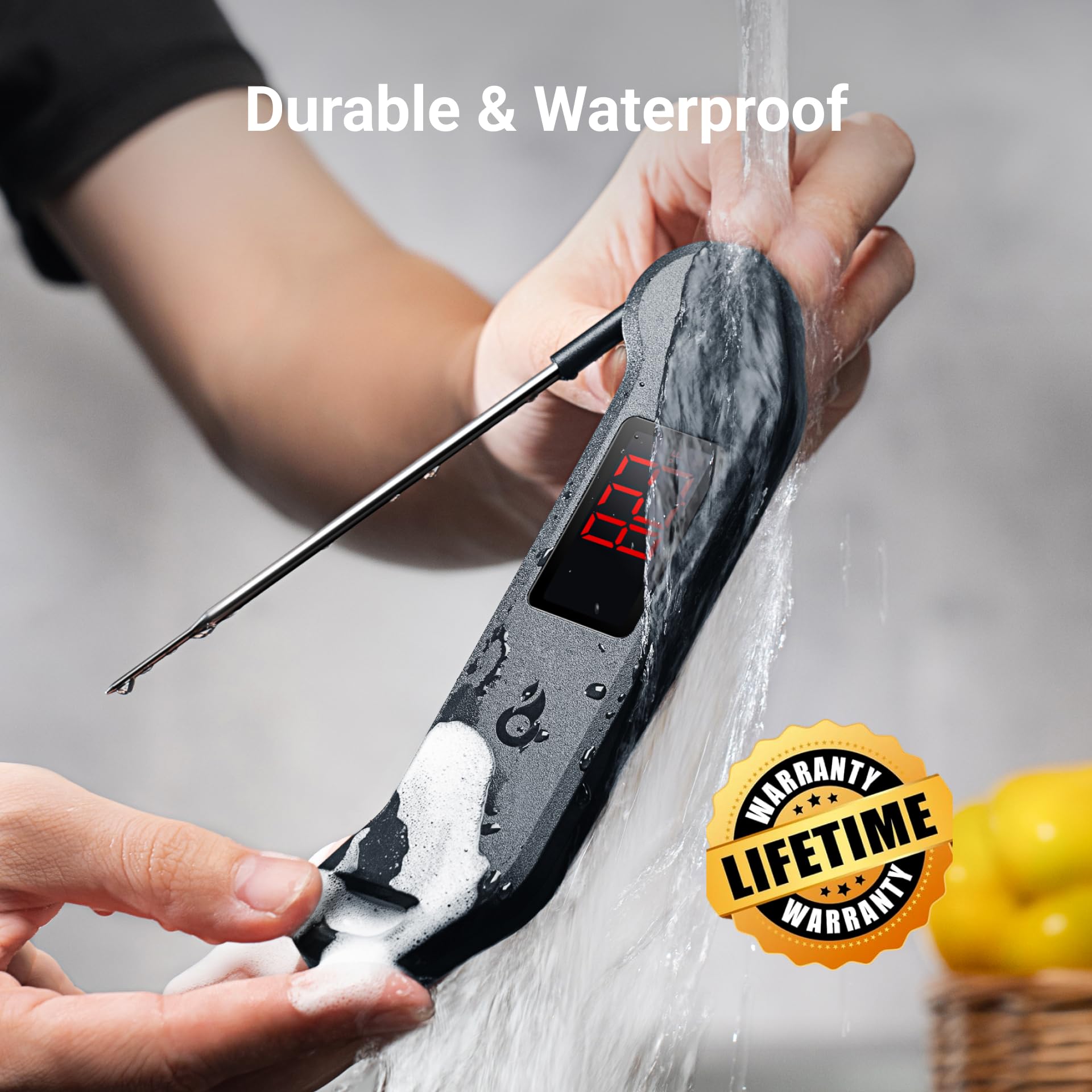 Auto-rotate display supports viewing from multiple angles during cooking.