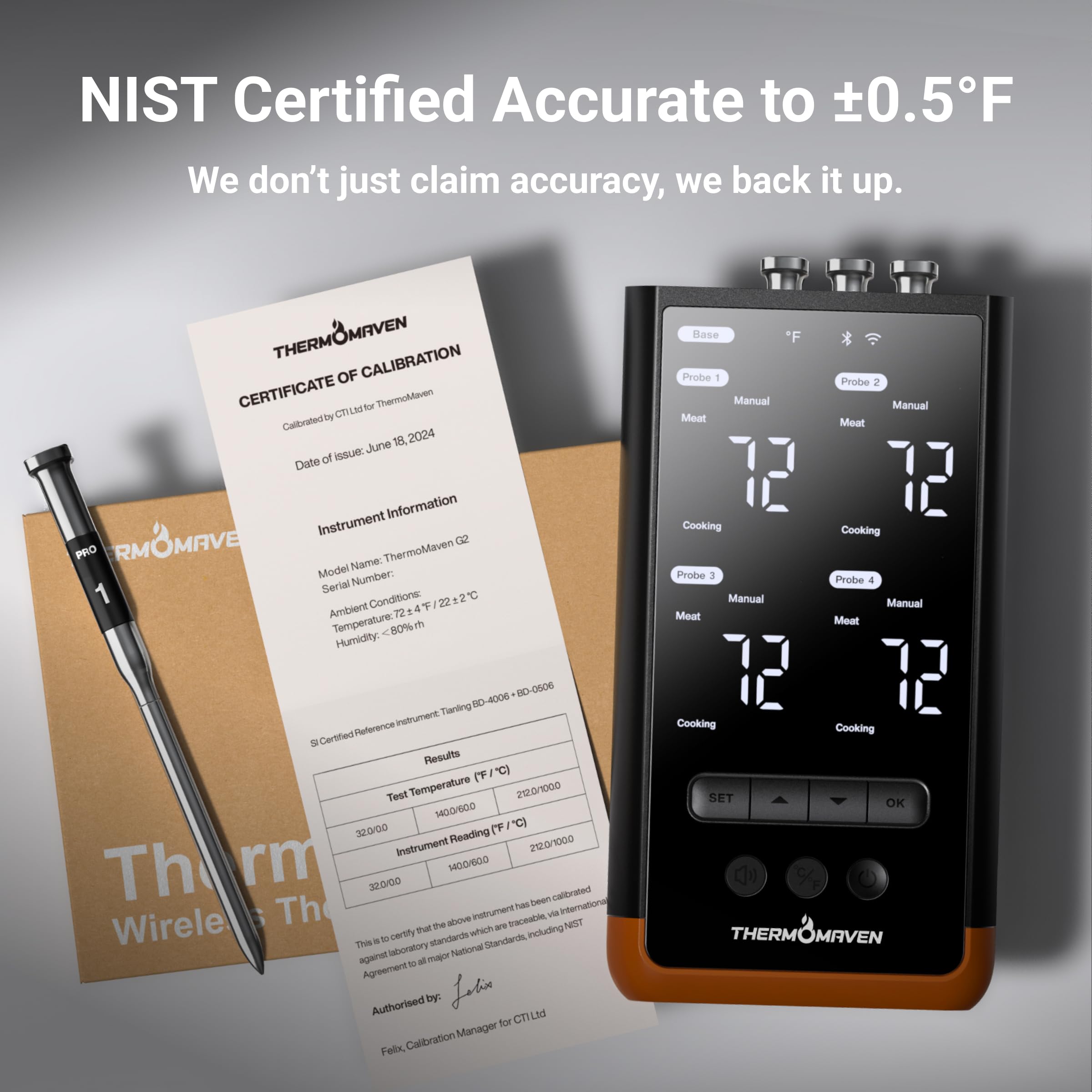 Base battery life lasts through long cooks with quick recharges