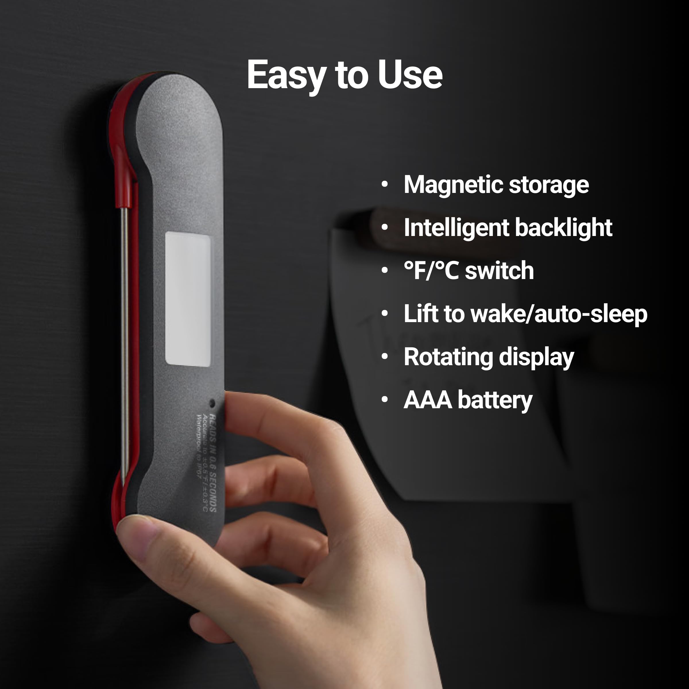 ThermoMaven F1 Pro ambidextrous backlight for easy readings in any lighting