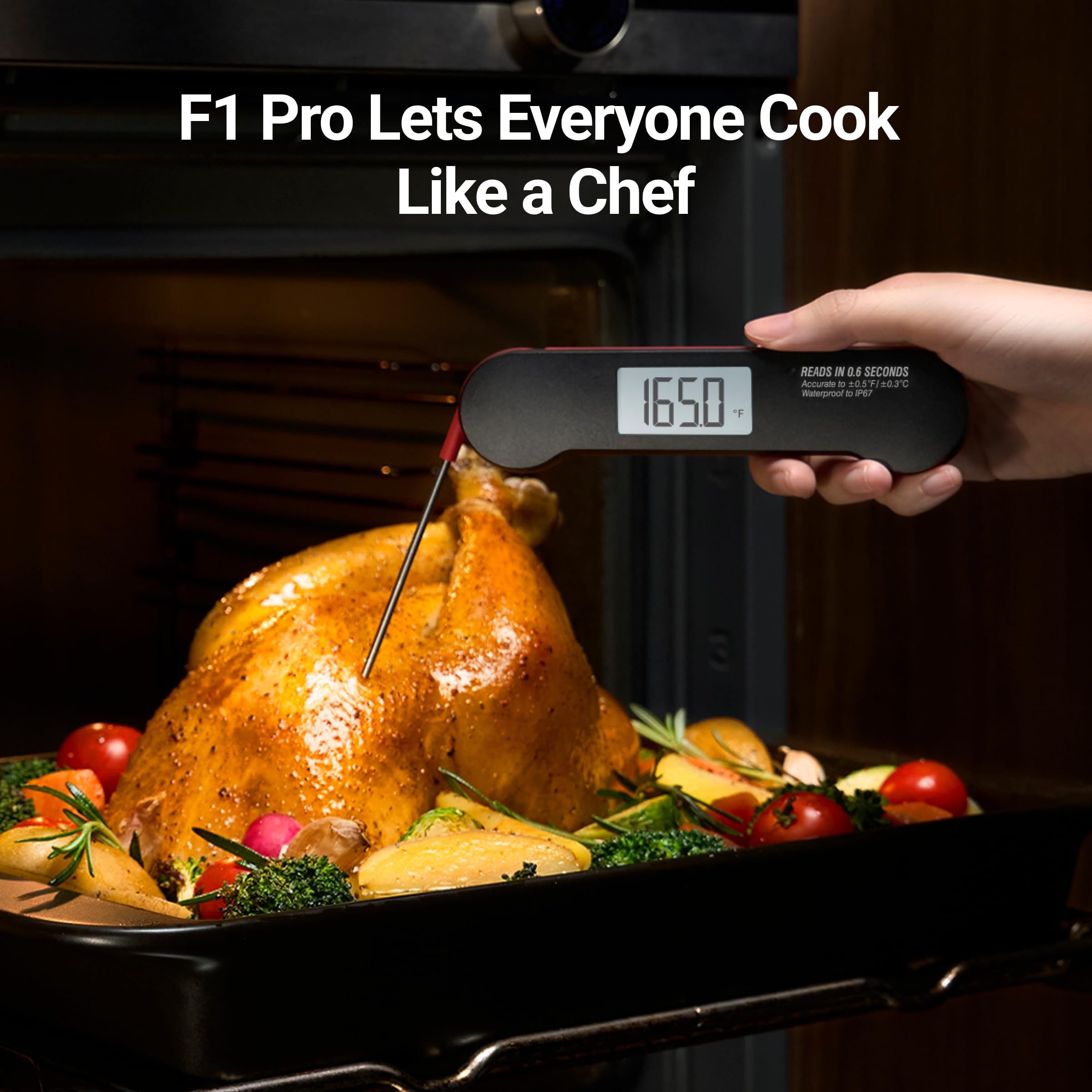 ThermoMaven F1 Pro kit includes battery, manual, calibration certificate, and warranty