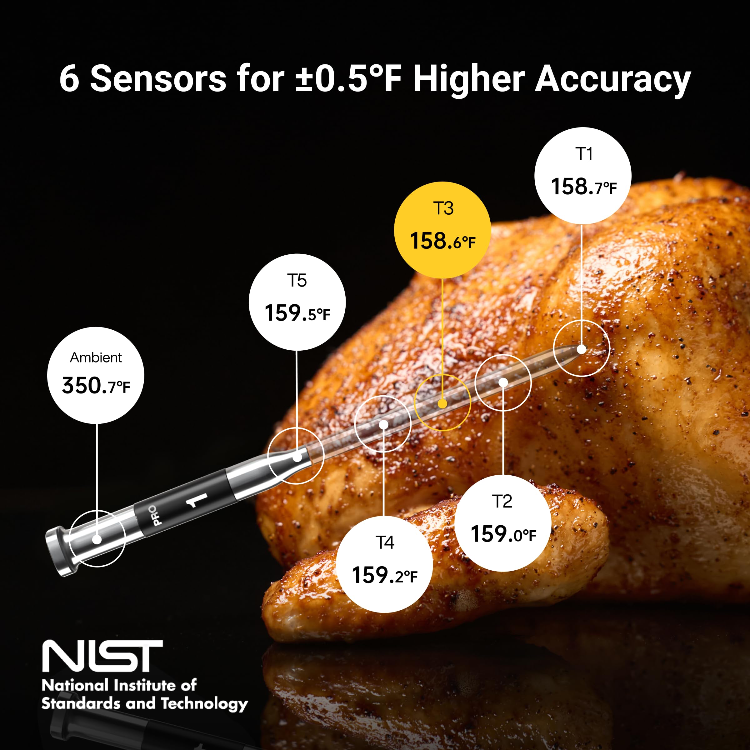 ThermoMaven G1 IPX8 probes withstand high heat for versatile cooking.