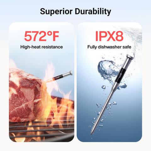 ThermoMaven high-heat safe design withstands grilling and oven searing.
