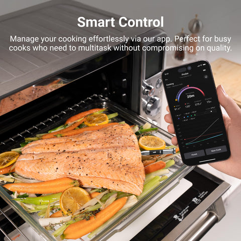 IPX8 waterproof probes simplify cleanup and high-heat use