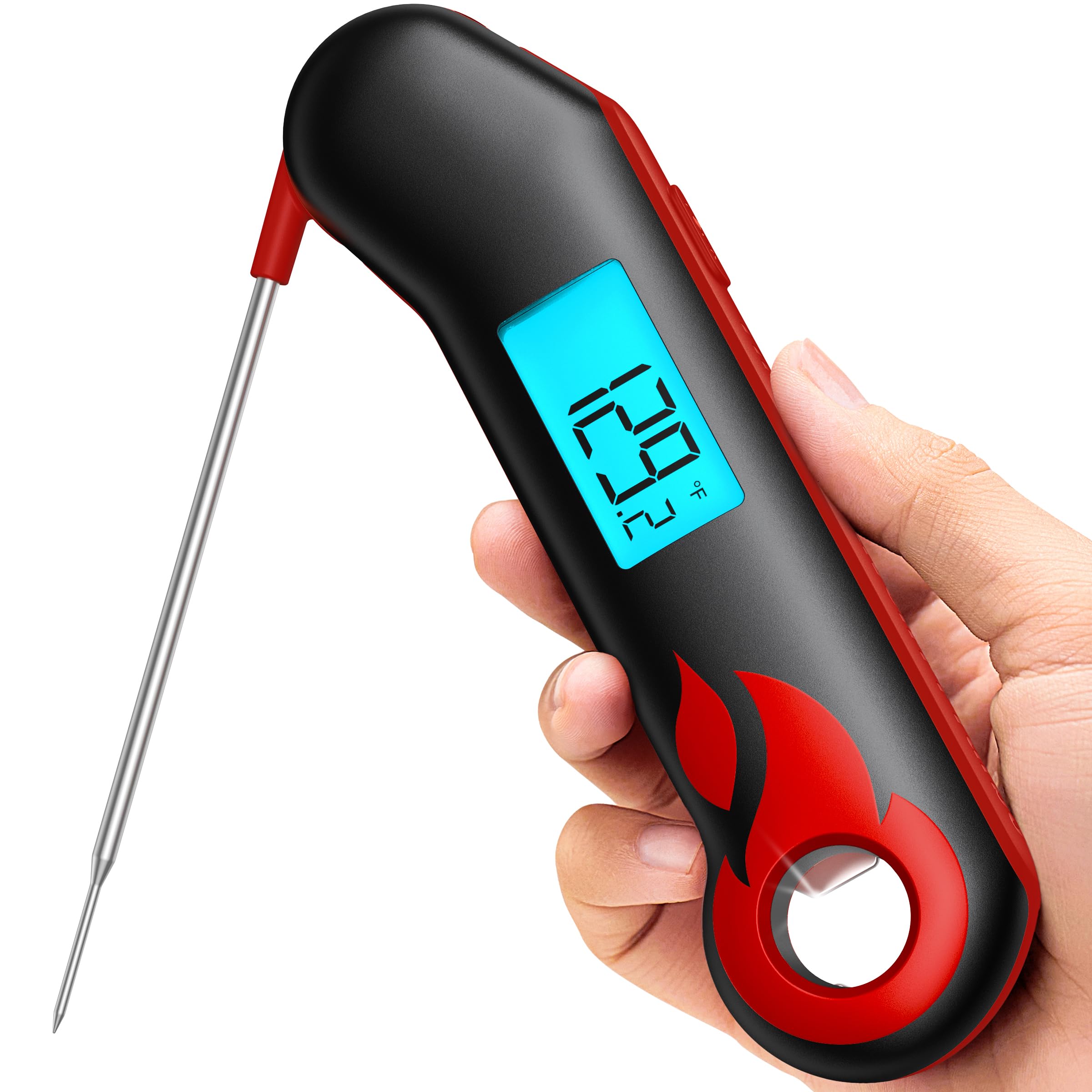 ThermoMaven quick-read thermometer showing fast 0.5s readings for confident grilling