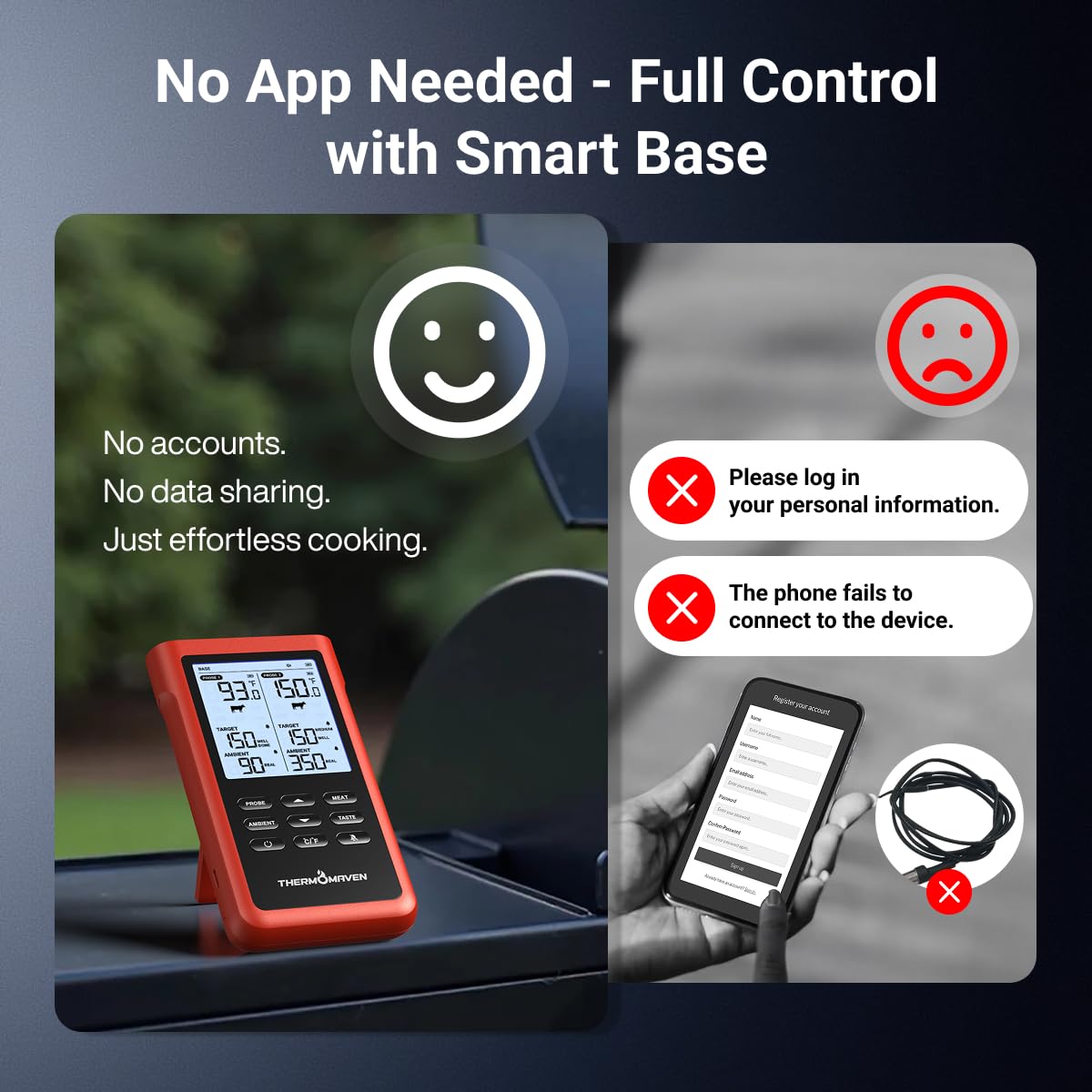 ThermoMaven remote outdoor grill monitoring enables long range observation while you cook.