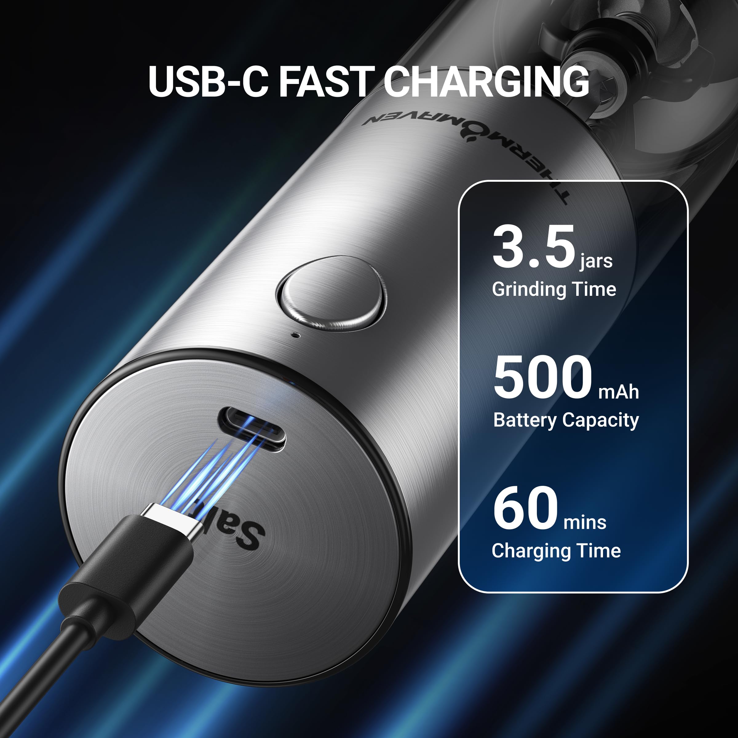 ThermoMaven stainless steel construction adds durability and a modern kitchen look.