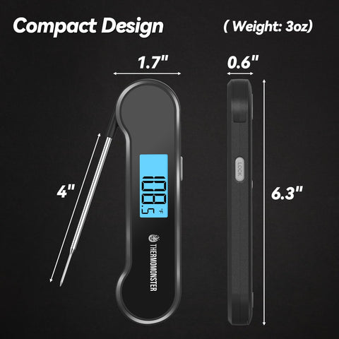 ThermoMonster auto flip LCD enables easy reading from any angle.