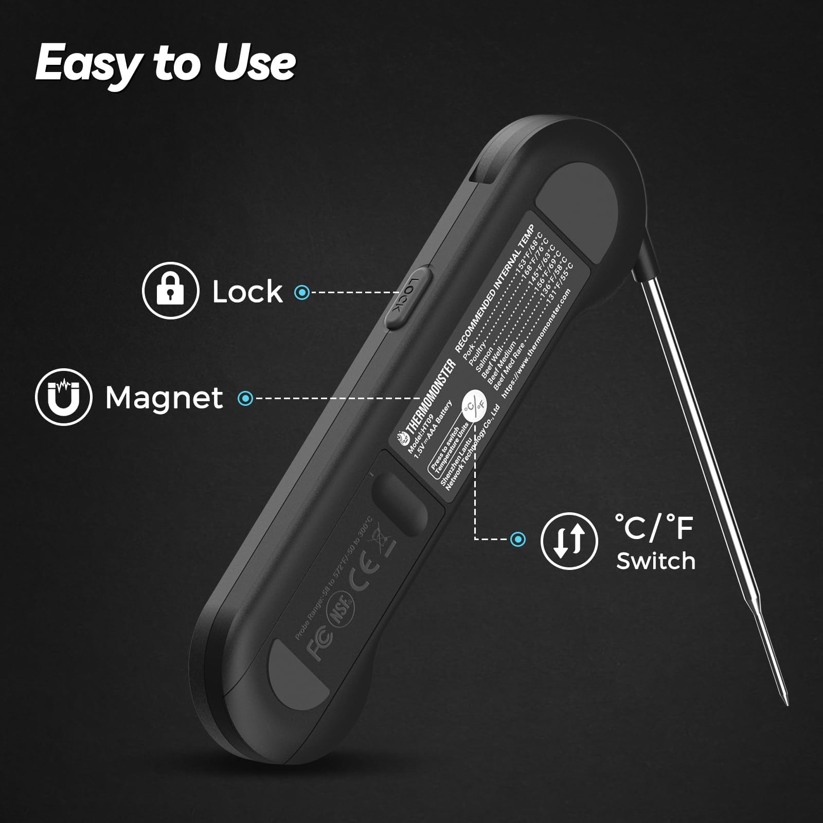 ThermoMonster versatile tool for grilling, baking, and candy making.