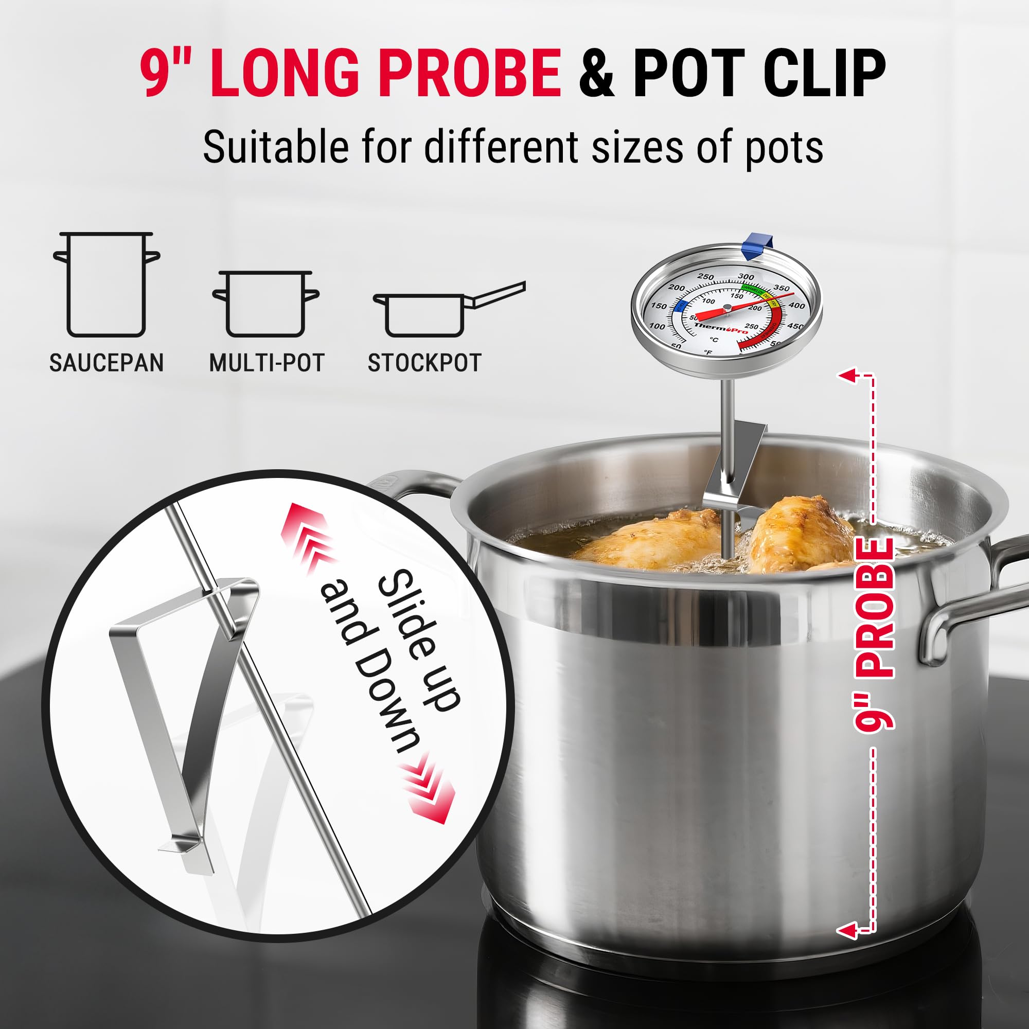 ThermoPro battery-free, sealed dial for durable kitchen use
