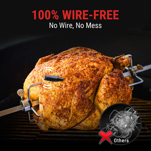 ThermoPro Bluetooth thermometer used outdoors on grill and smoker.