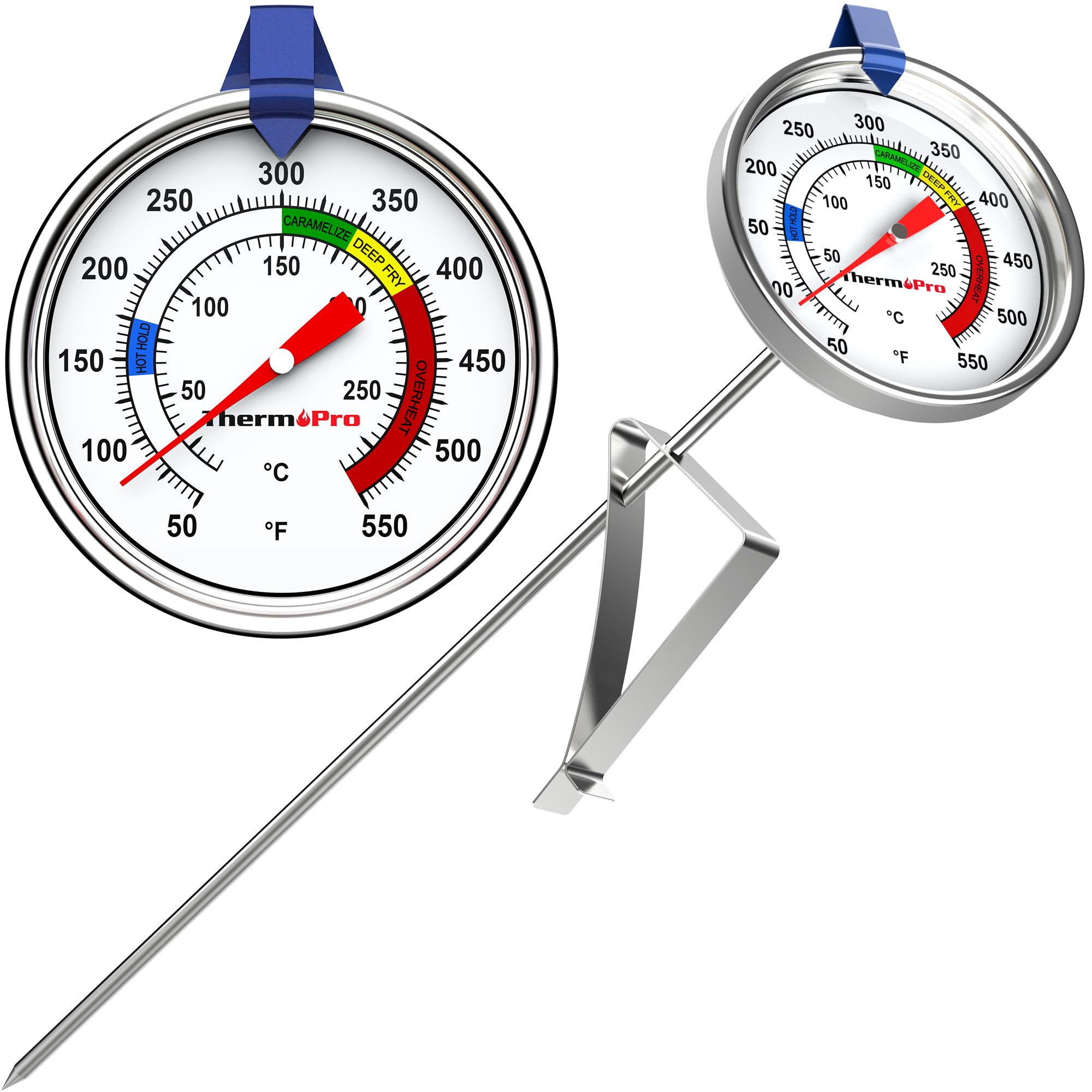 ThermoPro candy thermometer with pot clip and 9-inch probe for safe frying