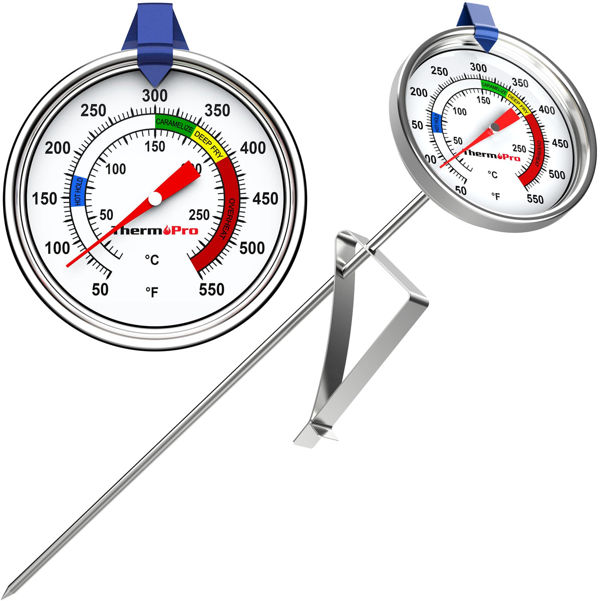 ThermoPro candy thermometer with pot clip and 9-inch probe for safe frying