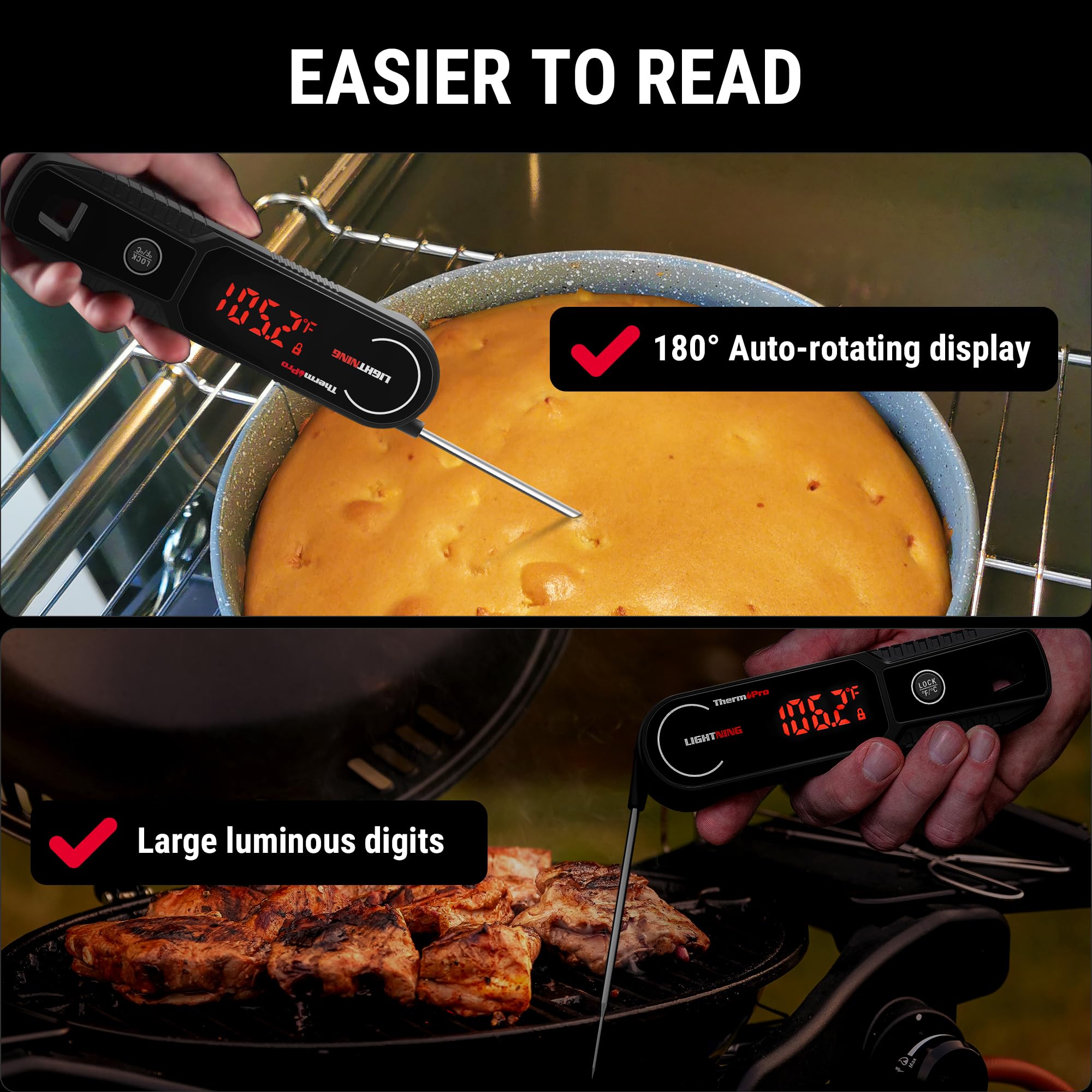 ThermoPro Lightning compact design fits in drawers and on counters.