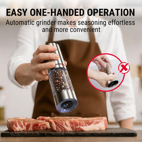 ThermoPro rechargeable grinders with LED light to gauge grind level