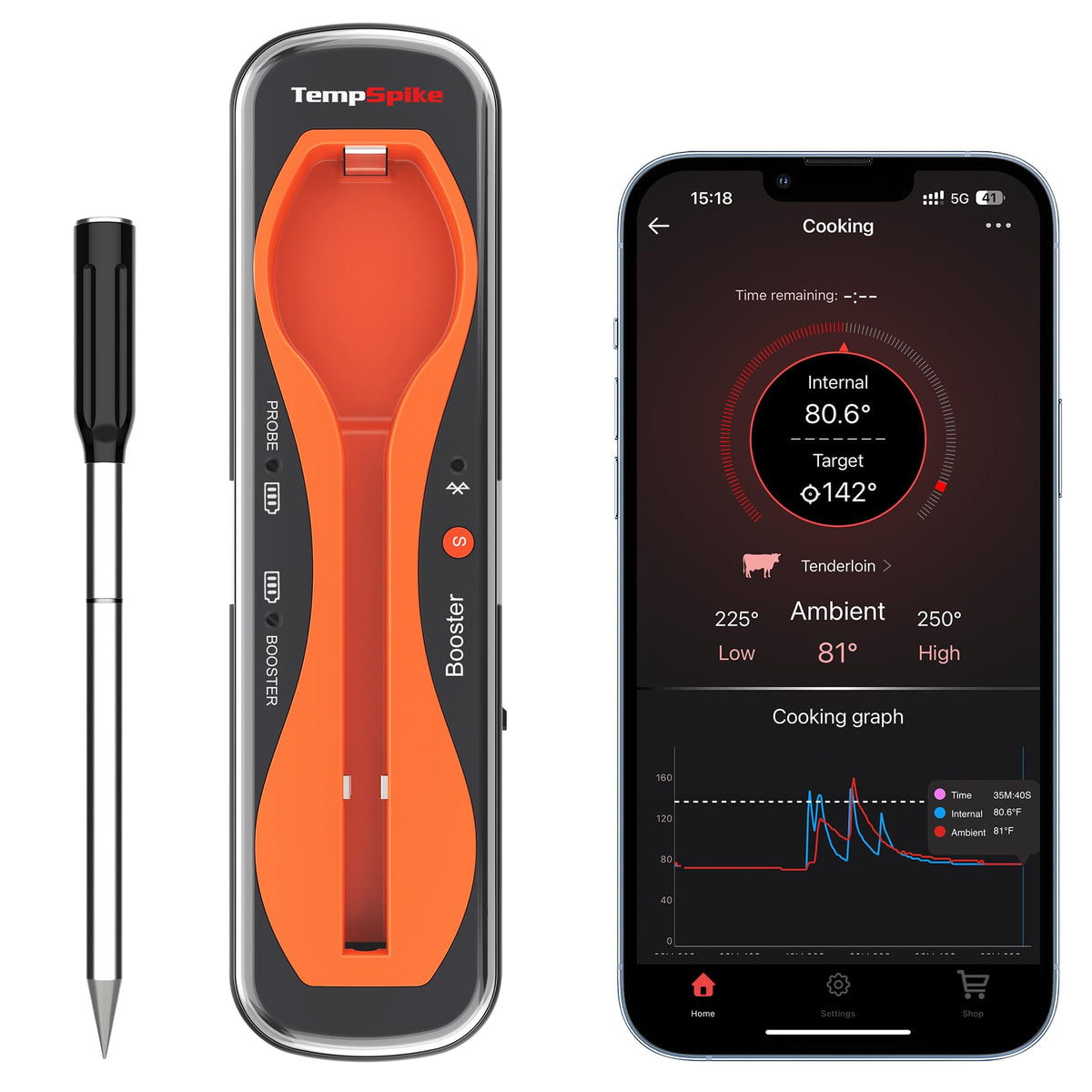 ThermoPro TempSpike shows 500ft range for long-range wireless grilling monitoring