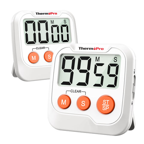 ThermoPro TM03 timer front view with large digits for easy reading on the counter