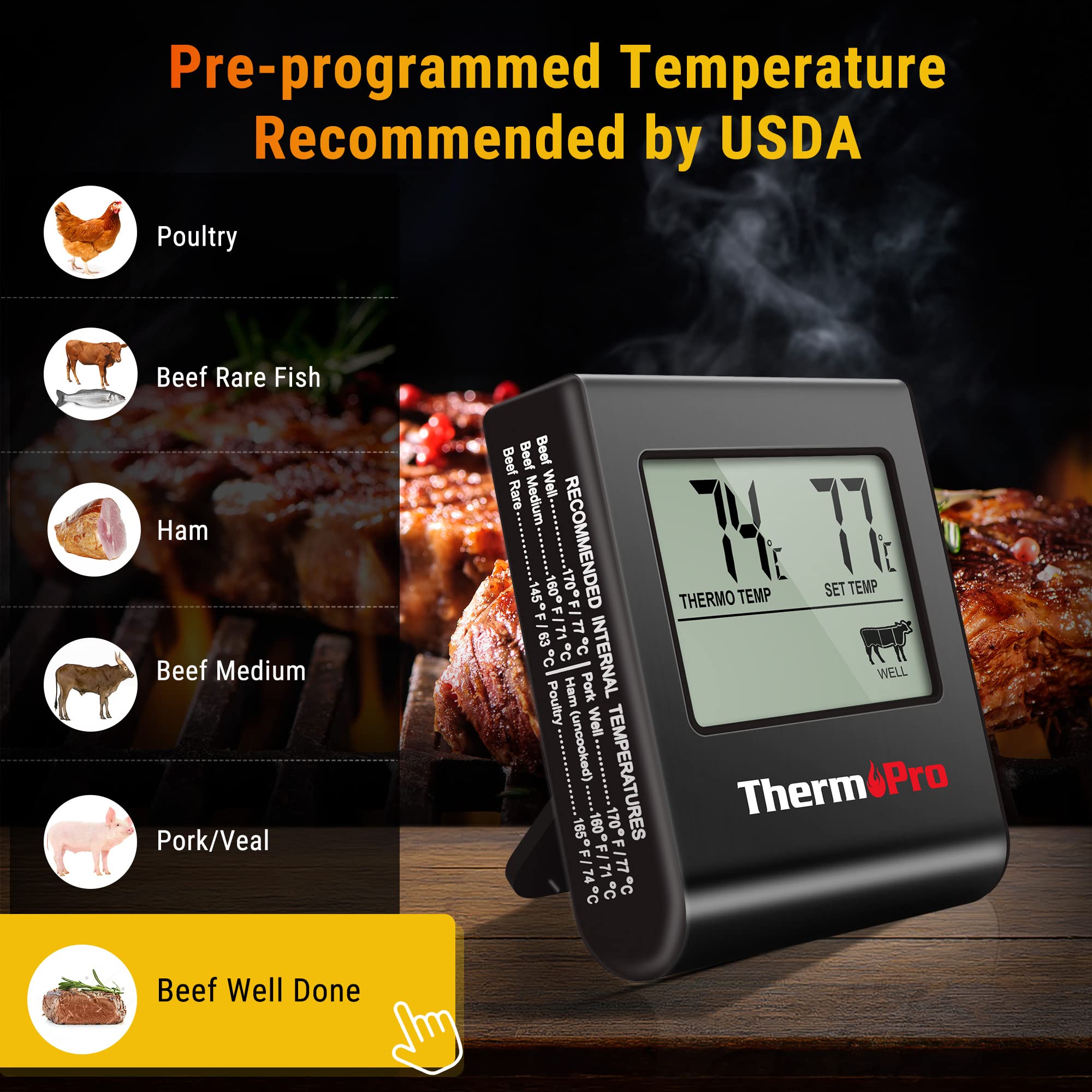 ThermoPro TP16 probe assembly for precise meat readings