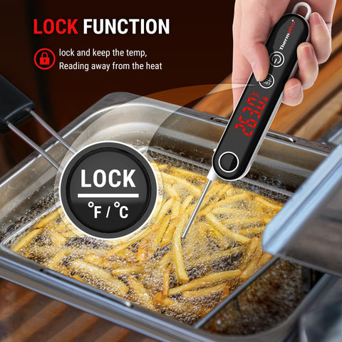 ThermoPro TP18 backlit display illuminated for low-light cooking