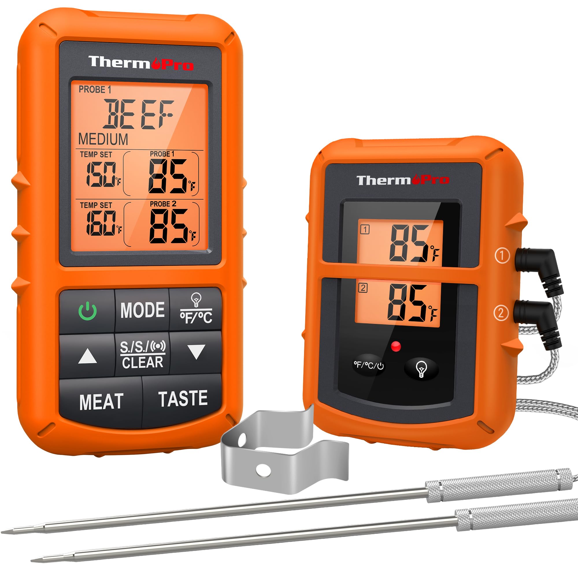ThermoPro TP20 remote 500ft range for steady cooking updates.