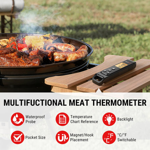 ThermoPro TP420 surface temperature reading for griddle and pan searing.
