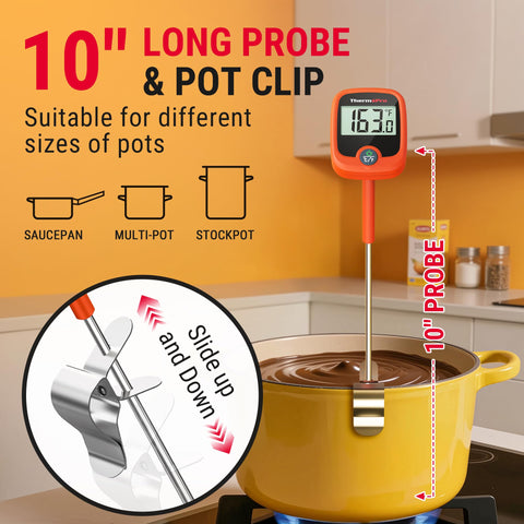 ThermoPro TP509 durable construction with stainless steel probe resists wear.