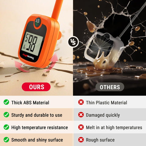 ThermoPro TP509 pot-clip keeping the thermometer steady while simmering.