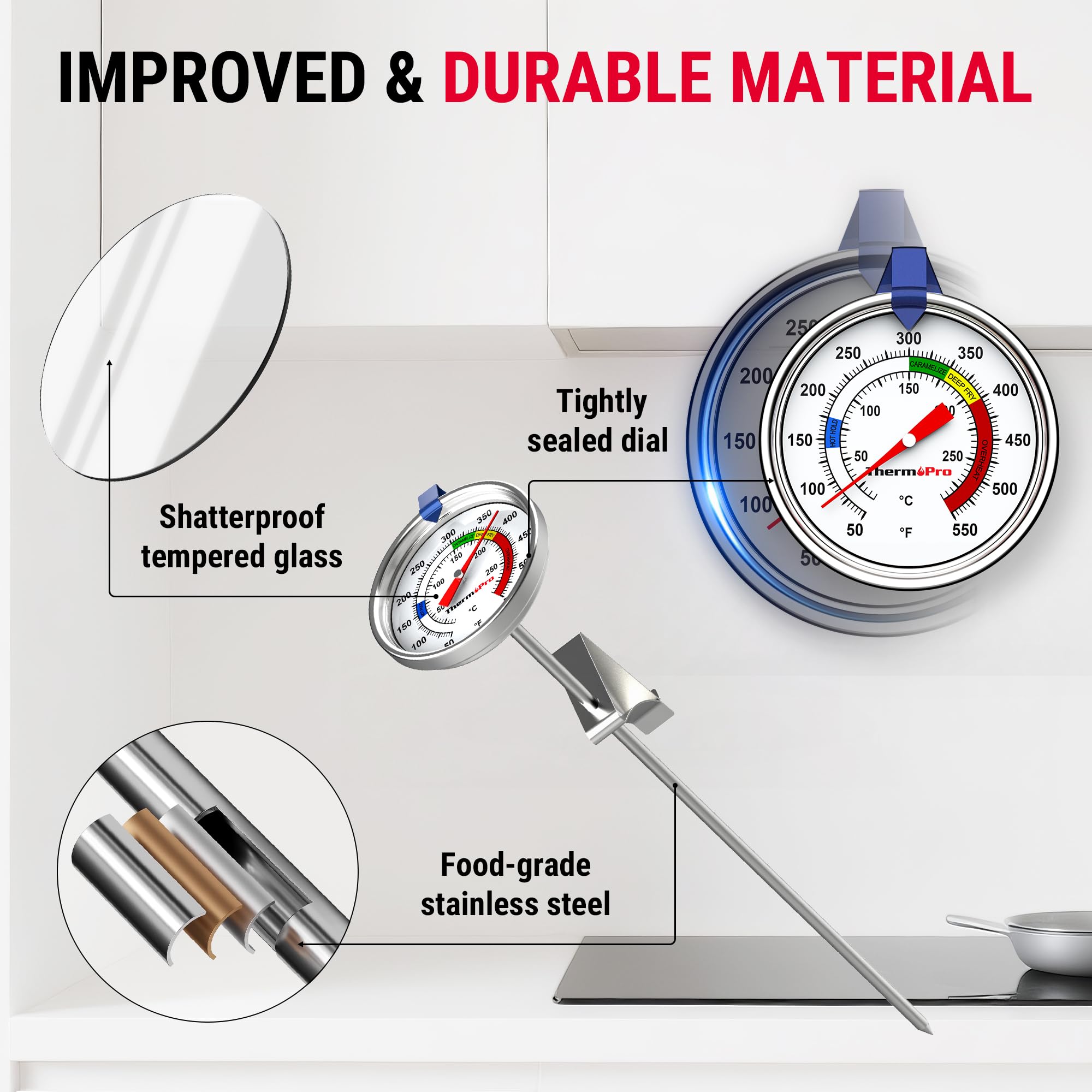ThermoPro wide-range thermometer measures 50–500°F