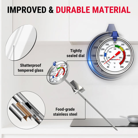 ThermoPro wide-range thermometer measures 50–500°F