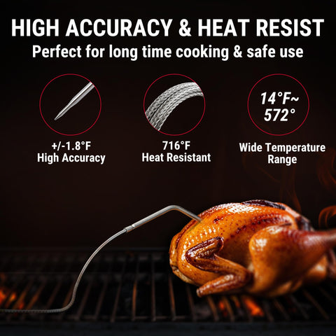ThermoPro wide temperature range supports low and high-heat cooking.