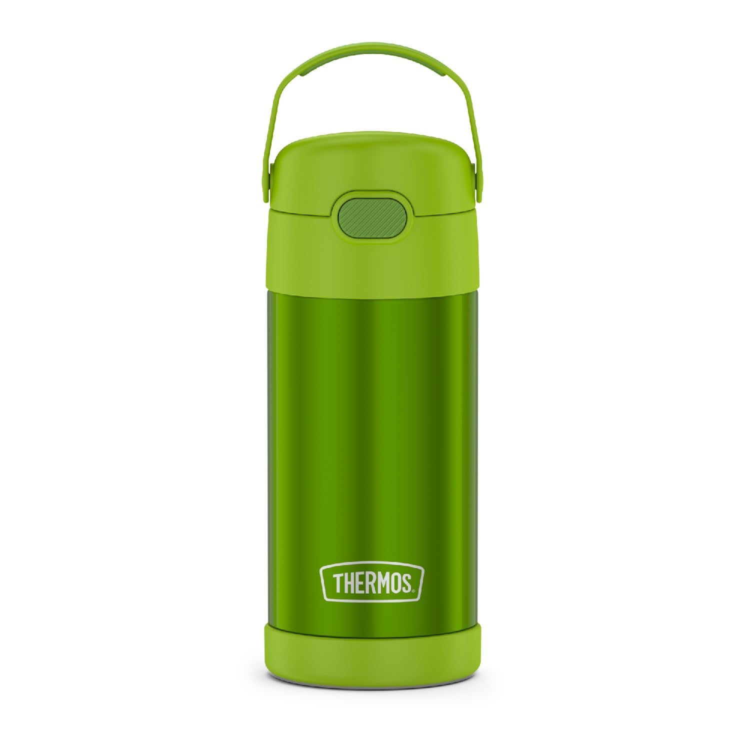 THERMOS FUNtainer 12oz lime bottle side view keeps drinks cold on the go