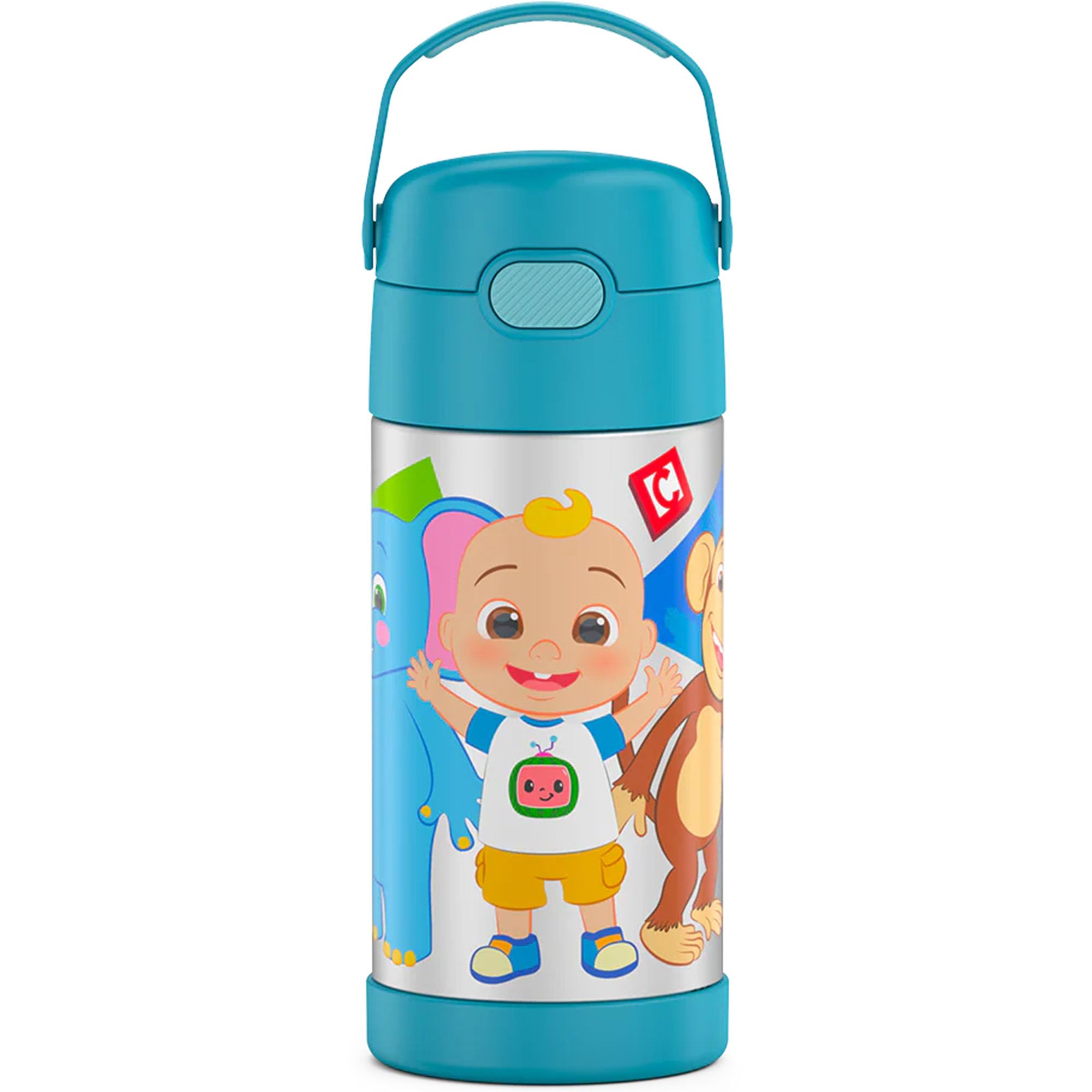 THERMOS FUNTainer 12oz bottle with straw enables easy on-the-go sipping for kids