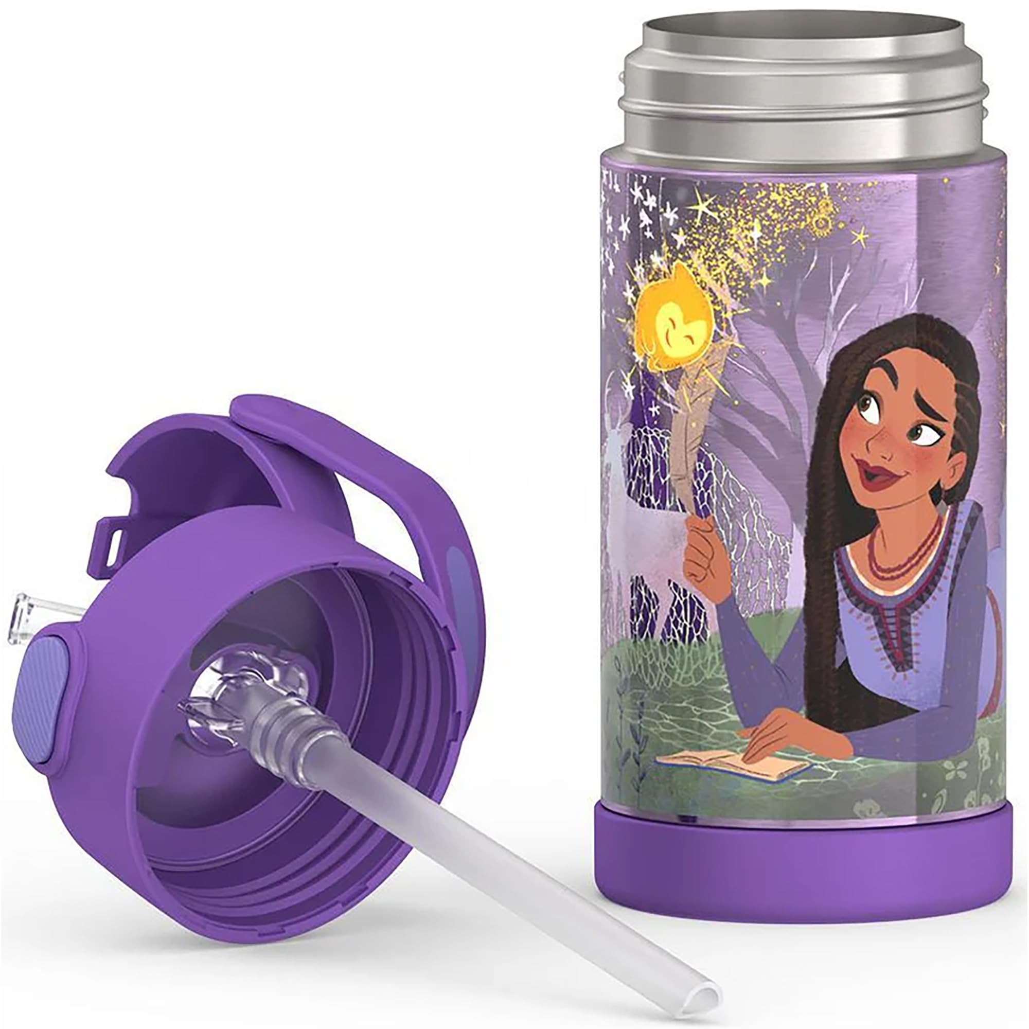 THERMOS FUNTAINER 18/8 stainless steel withstands drops and rough play.