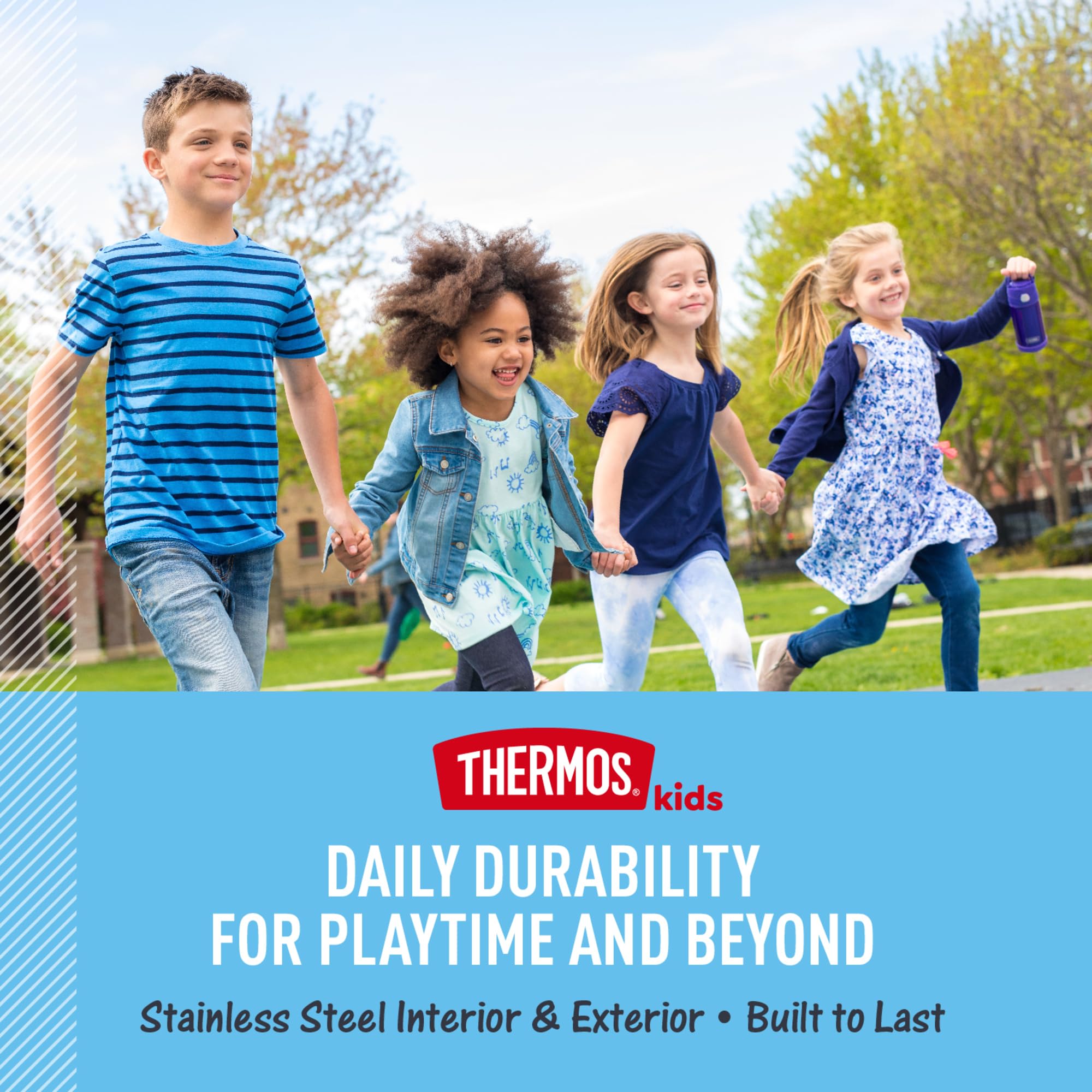 THERMOS FUNTAINER integrated carry handle with soft-touch grip for kids