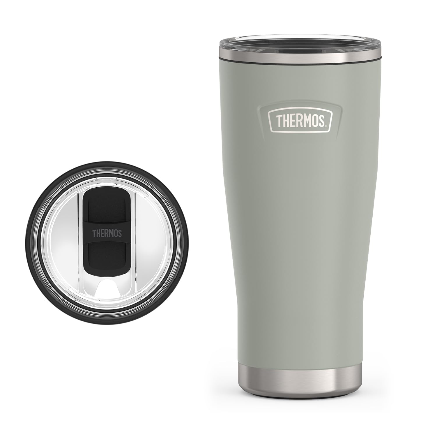 THERMOS ICON SERIES bottle stainless-steel shows durable construction for on-the-go hydration.