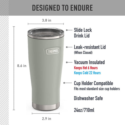 THERMOS ICON SERIES daily durability emphasizes reliable stainless-steel construction for drops and dings.